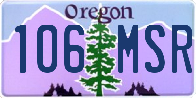 OR license plate 106MSR