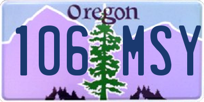 OR license plate 106MSY
