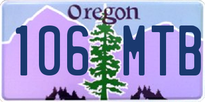OR license plate 106MTB