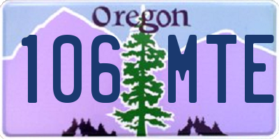 OR license plate 106MTE