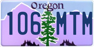 OR license plate 106MTM