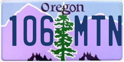 OR license plate 106MTN