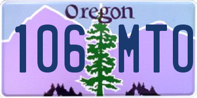 OR license plate 106MTO