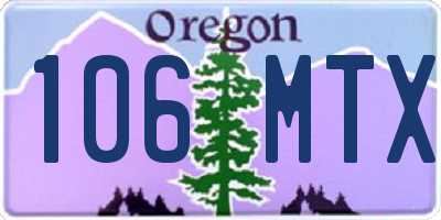 OR license plate 106MTX