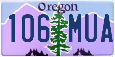 OR license plate 106MUA
