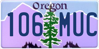 OR license plate 106MUC