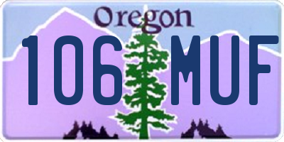 OR license plate 106MUF
