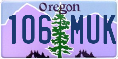 OR license plate 106MUK