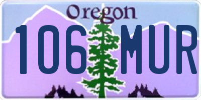 OR license plate 106MUR