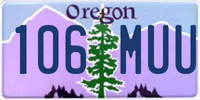 OR license plate 106MUU