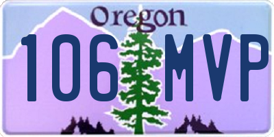 OR license plate 106MVP
