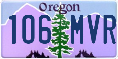 OR license plate 106MVR