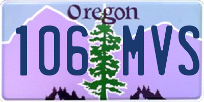 OR license plate 106MVS