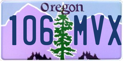 OR license plate 106MVX