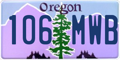 OR license plate 106MWB