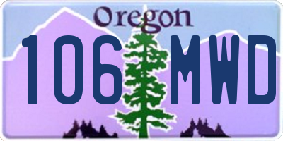 OR license plate 106MWD