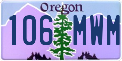 OR license plate 106MWM