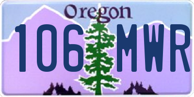 OR license plate 106MWR