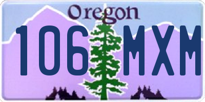 OR license plate 106MXM