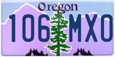 OR license plate 106MXO