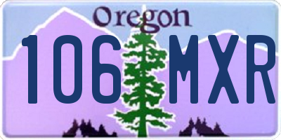 OR license plate 106MXR