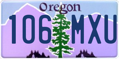 OR license plate 106MXU