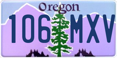 OR license plate 106MXV