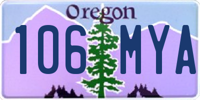 OR license plate 106MYA