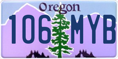 OR license plate 106MYB