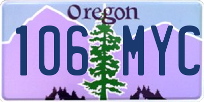 OR license plate 106MYC