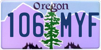 OR license plate 106MYF