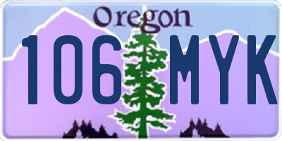 OR license plate 106MYK