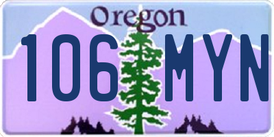 OR license plate 106MYN