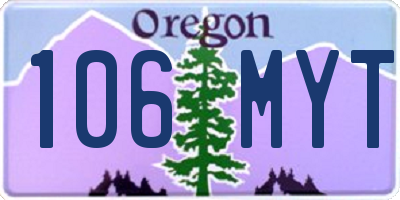 OR license plate 106MYT