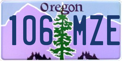 OR license plate 106MZE