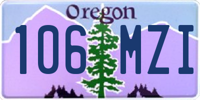 OR license plate 106MZI