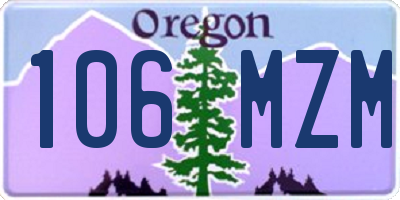 OR license plate 106MZM