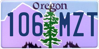 OR license plate 106MZT