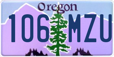 OR license plate 106MZU
