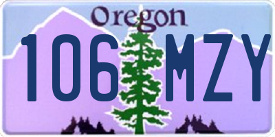 OR license plate 106MZY