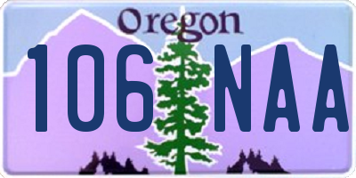 OR license plate 106NAA