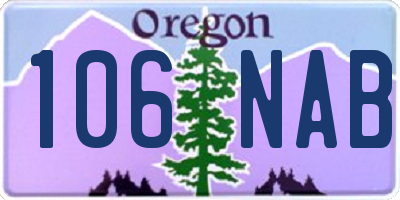 OR license plate 106NAB