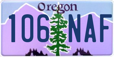 OR license plate 106NAF
