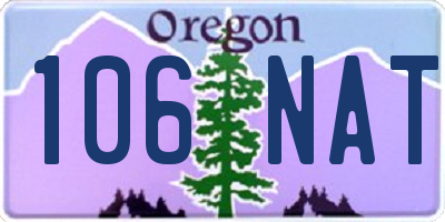 OR license plate 106NAT