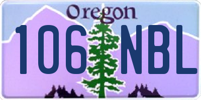 OR license plate 106NBL