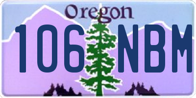 OR license plate 106NBM