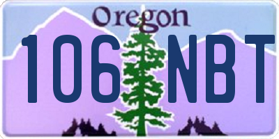 OR license plate 106NBT