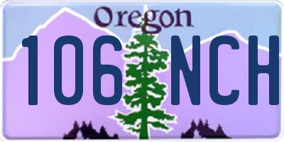 OR license plate 106NCH