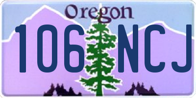 OR license plate 106NCJ