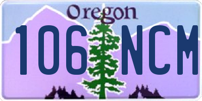 OR license plate 106NCM